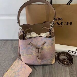 Coach Multicolor Pastel Bucket Bag